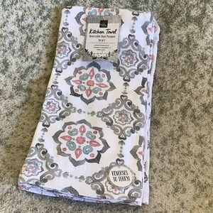 Bohemian Chic Kitchen Towels set of two NWT Cotton 18x28”